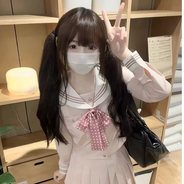 [PERIWINGKEL] seifuku jepang pink cream casual