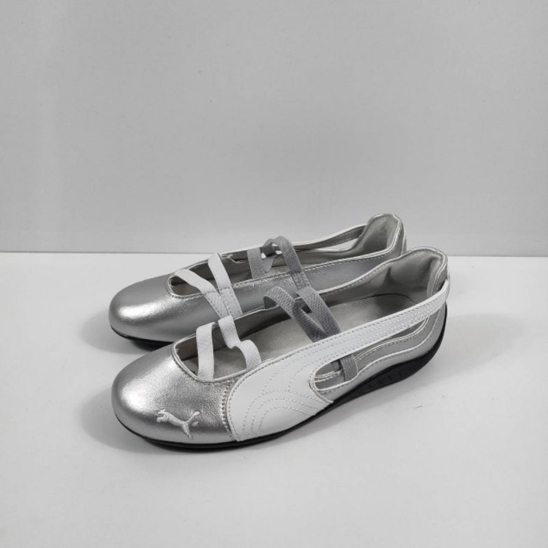Sepatu Metalik Speedcat Ballet Wanita | PUMA Silver-PUMA White | PUMA Shop All Puma | PUMA Premium O