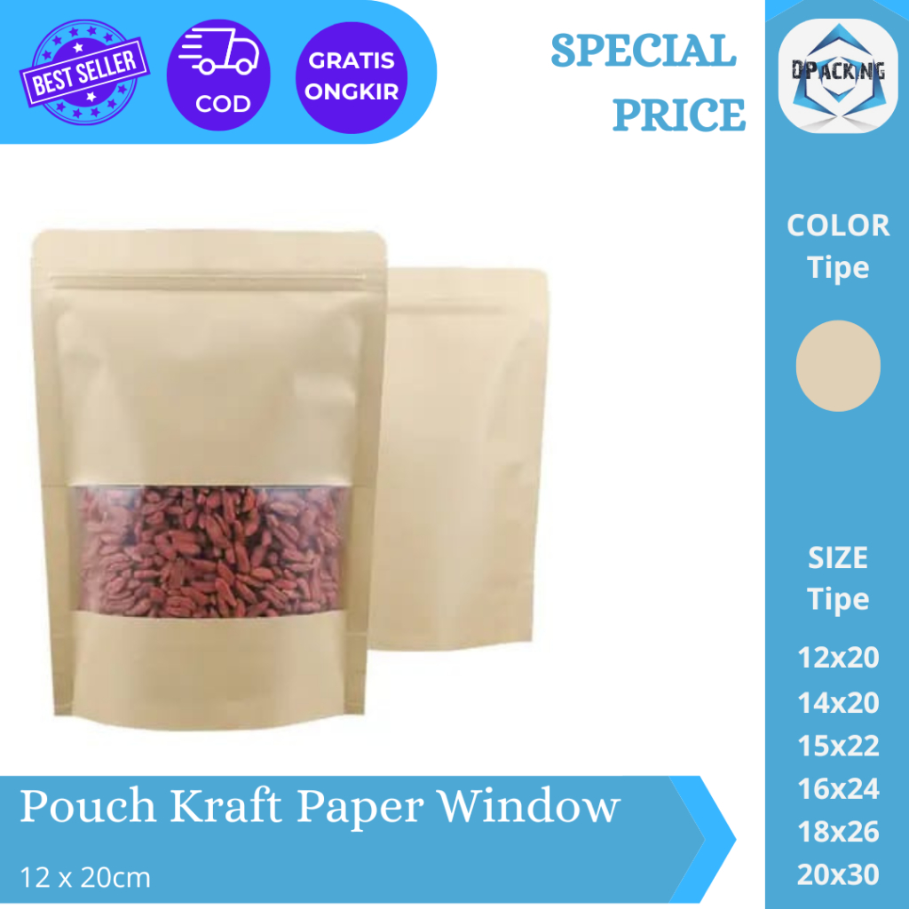 Standing Pouch Paper Kraft Window