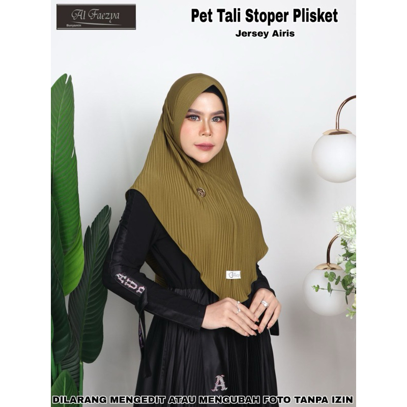 217 JILBAB AL FAEZYA JERSEY AIRIS PED TALI PLISKET TALI STOPER / HIJAB AF ALFAEZYA PET TALI ORI BU B