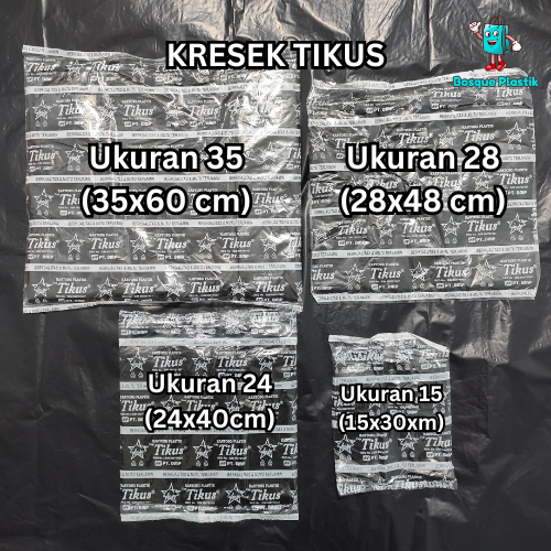 Kresek Tikus Hitam Ukuran 15, 24, 28, 35 | Kantong Kresek Hitam