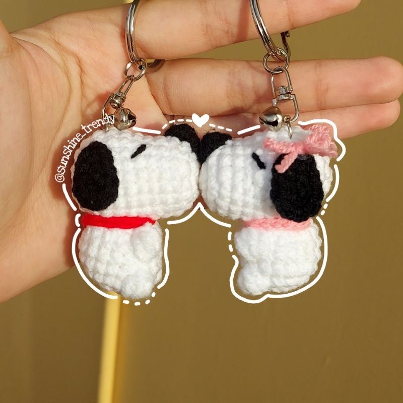 Amigurumi Snoopy keychain | snoopy couple keychain crochet
