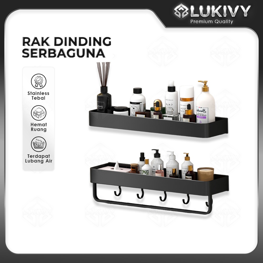 Rak Dinding Gantungan Kamar Mandi Rumah Serbaguna Besi Stainless Tempat Skincare Kosmetik Makeup