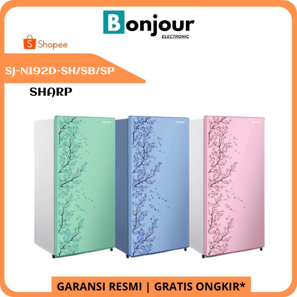 Kulkas 1 Pintu Sharp SJ-N192D-SH/SB/SP Low Wattage Kulkas Sharp 184 Liter SJ N192D