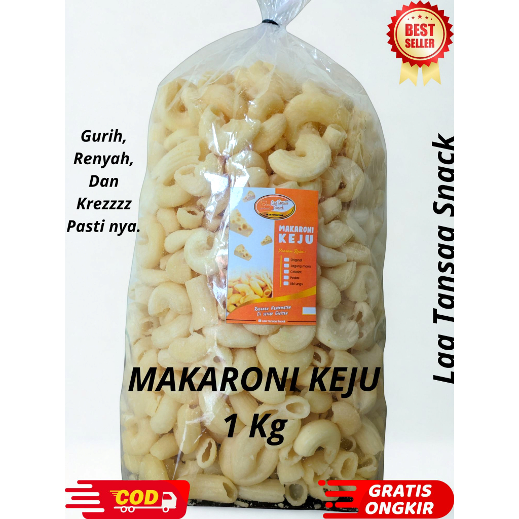 

Makaroni Keju Spesial Original Keju Rasa Kejunya Bikin Nagih Kemasan 1 kg