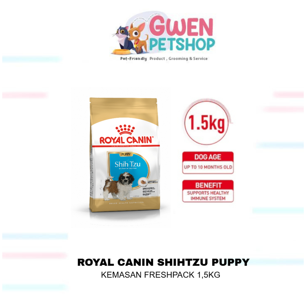 ROYAL CANIN SHIH TZU PUPPY 1,5KG --  ROYAL CANIN SHIHTZU SHITSU PUPPY 1.5KG Makanan anak anjing Bree