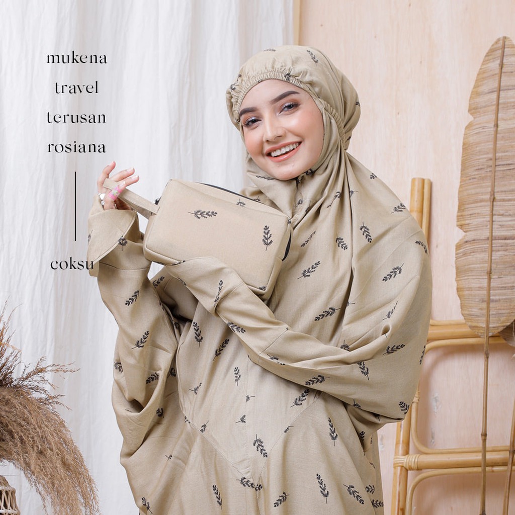 Rs - Mukena Travel Terusan Rayon Bali Dewasa Motif Rosiana Mukena Pocong Mukena Lajuran Traveling Ce