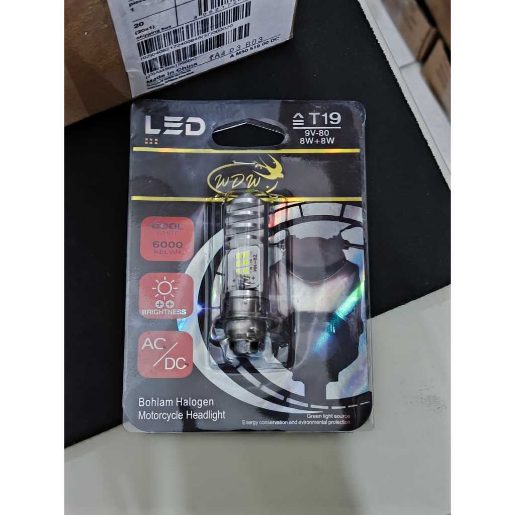 BOHLAM LED T19 9V-80 WDW (hemat Energi = Daya terang Optimal) Sepeda Motor