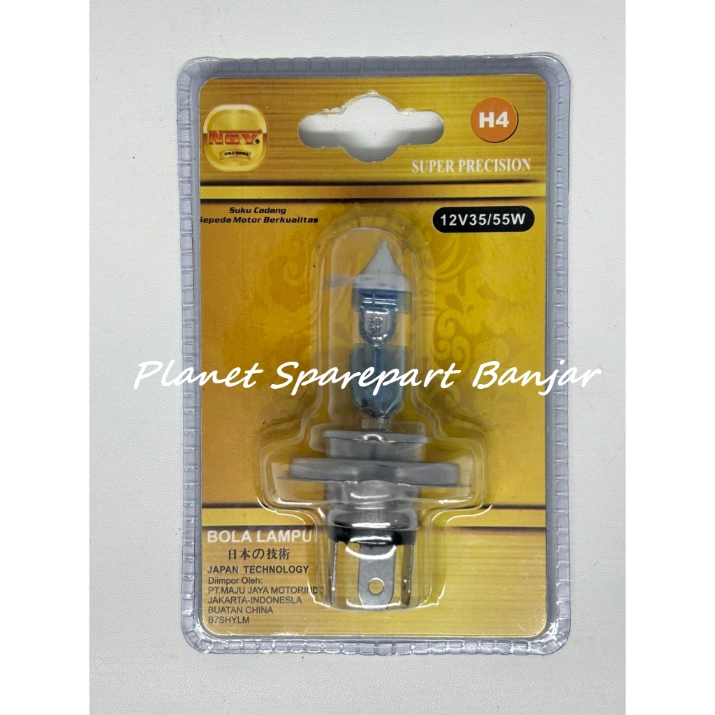 Bola Lampu H4 Mobil / Motor 12V 35 / 55W NGY Gold Vixion / Vixion New / Byson / Scoopy New
