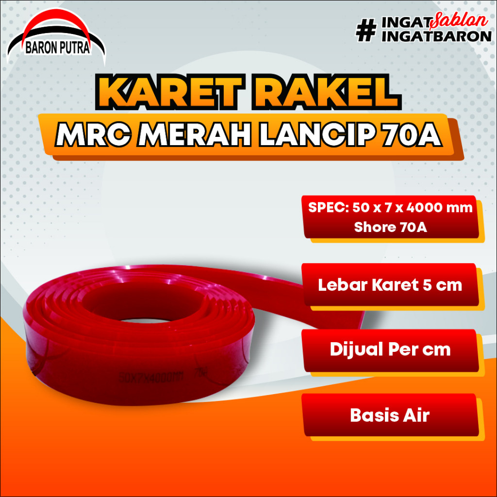 

KARET RAKEL MRC MERAH LANCIP 70A PER CM