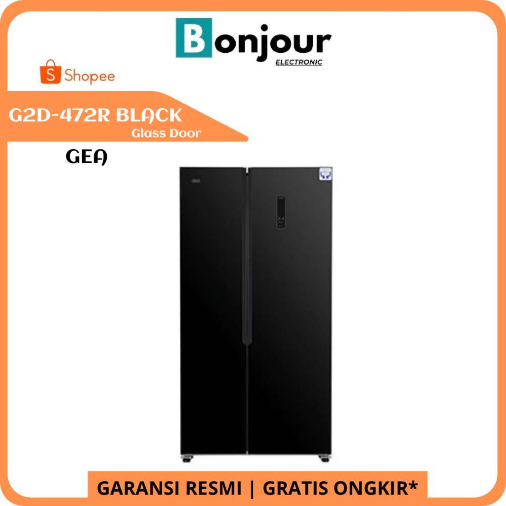 GEA G2D-472R I G2D472 I G2D 472 - GEA KULKAS SIDE BY SIDE GLASS DOOR