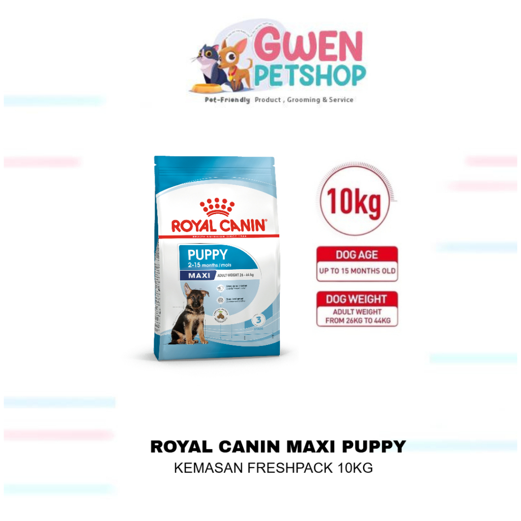 (khusus Ojol) Royal Canin Maxi Puppy 10kg Makanan Anjing Royal Canin 10kg  Makanan anak anjing Size 