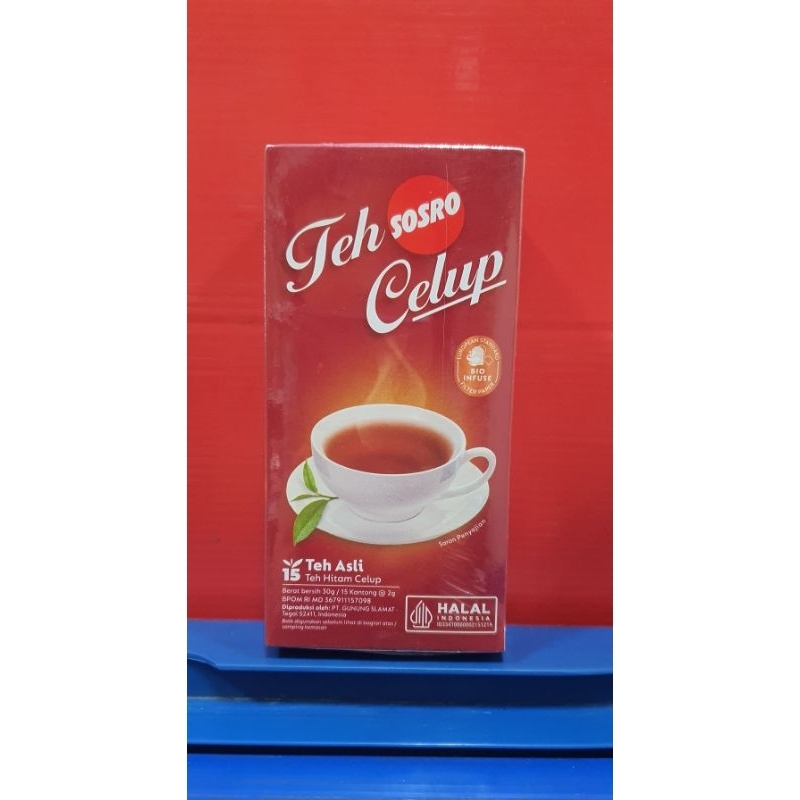 

Teh Sosro Celup Black Tea 30gr isi 15 kantong teh @2gr