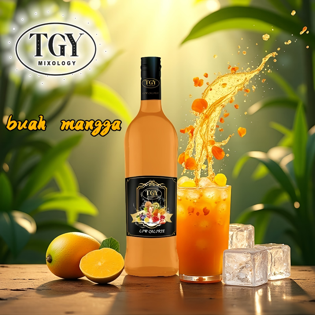 

TGY MIXOLOGY Sirup Cair Konsentrat Minuman Mangga - HALAL - 750 mL - Mango Syrup