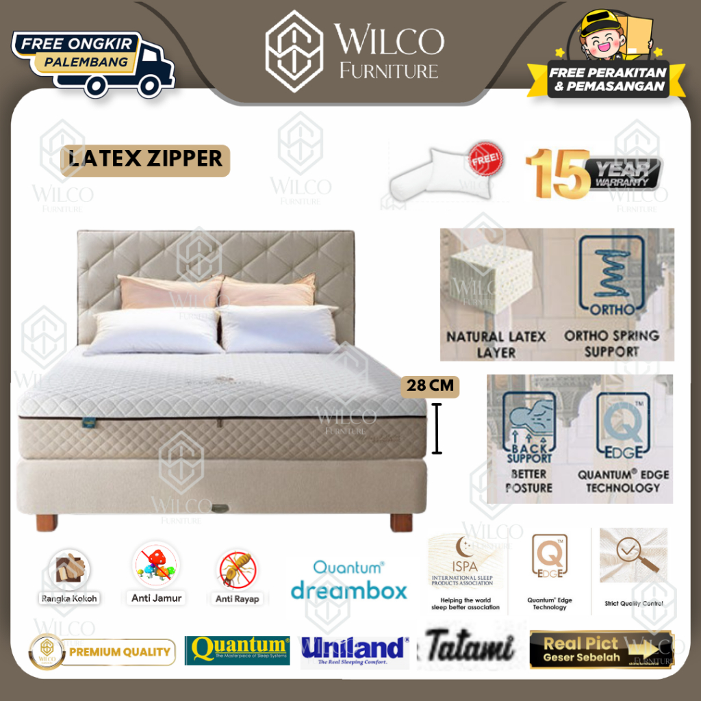 Kasur Springbed Quantum PM Latex Zipper | Matras Quantum Free Ongkir Palembang