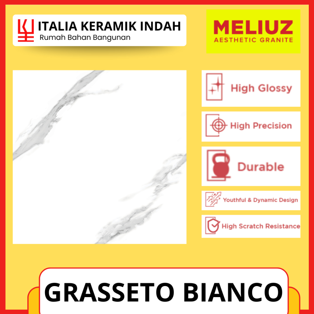 GRANITE 60 X 60 KW 1 TERMURAH I MELIUZ GRASSETO BIANCO