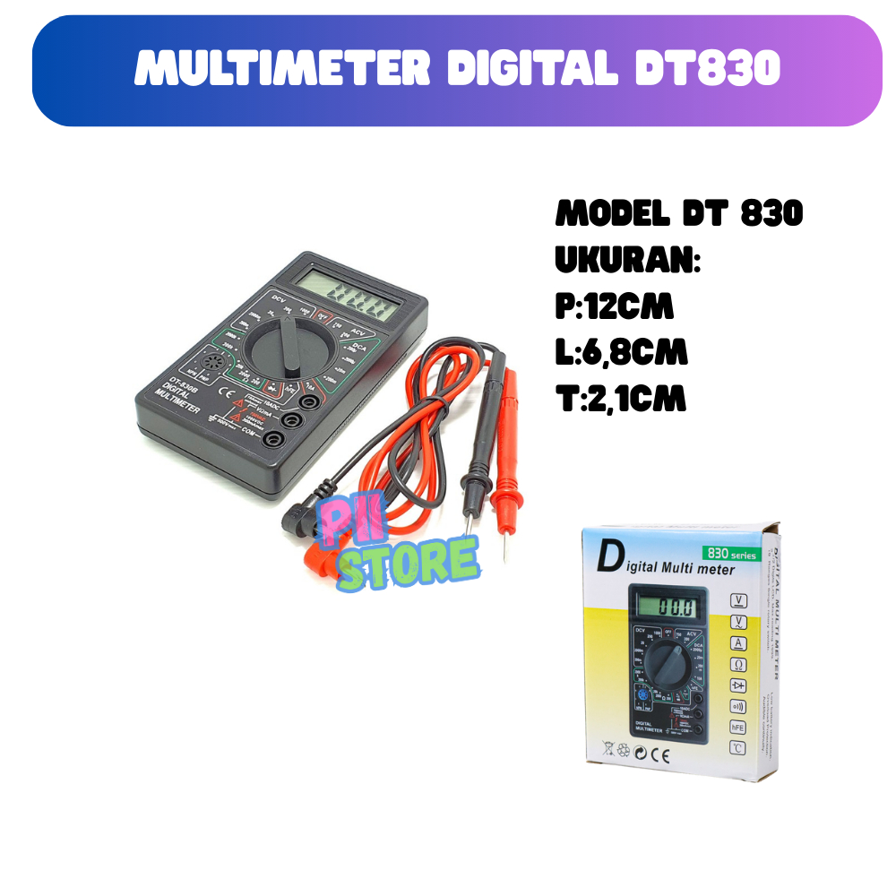 MULTIMETER DIGITAL DT830B TESTER DT 830 B AVOMETER DT-830B