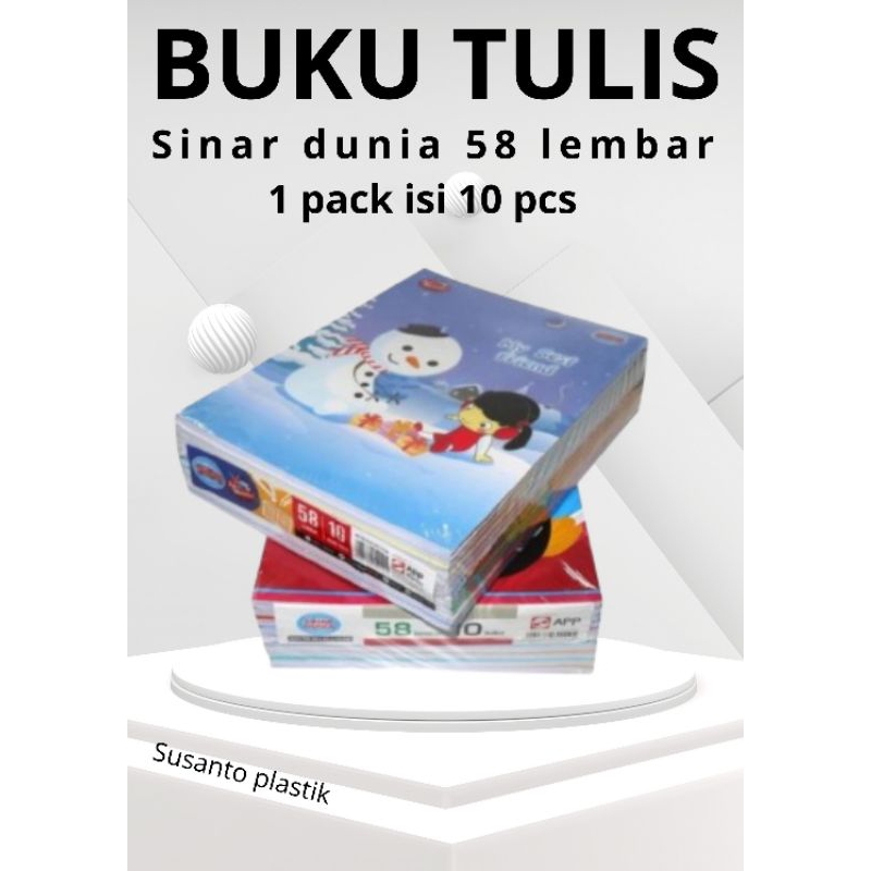 

Buku Tulis Sidu 58 (1 pack) isi 10 buku | Buku Tulis Garis
