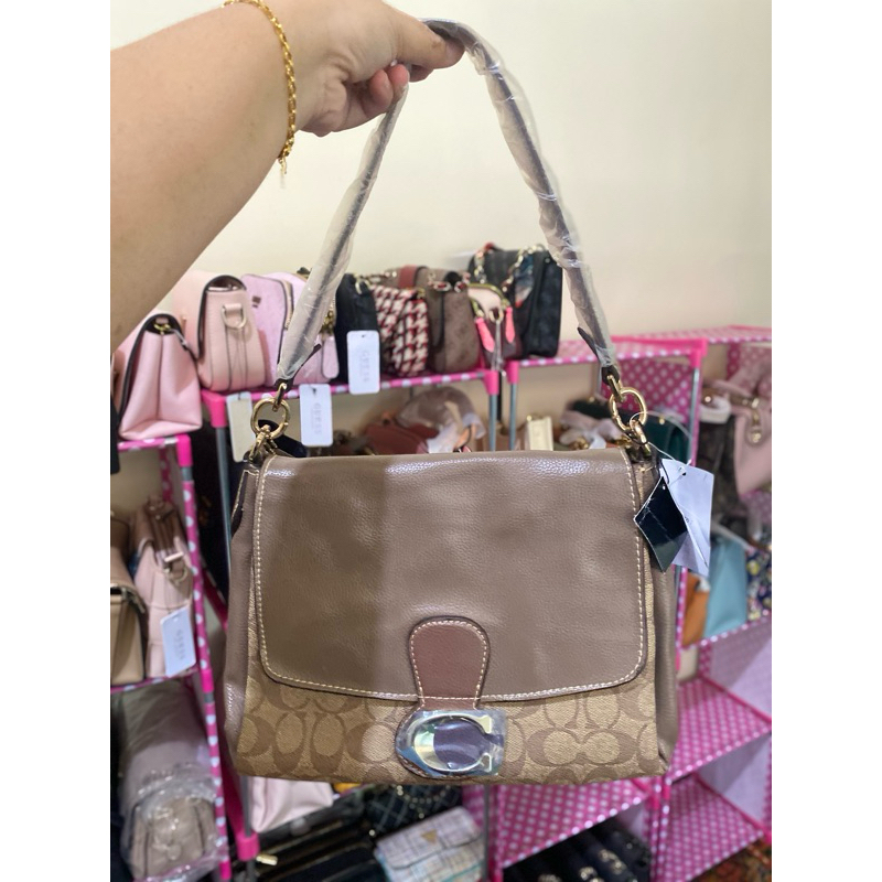 COACH SHOULDERBAG SIGNATURE KHAKI / TAS COACH / TAS WANITA