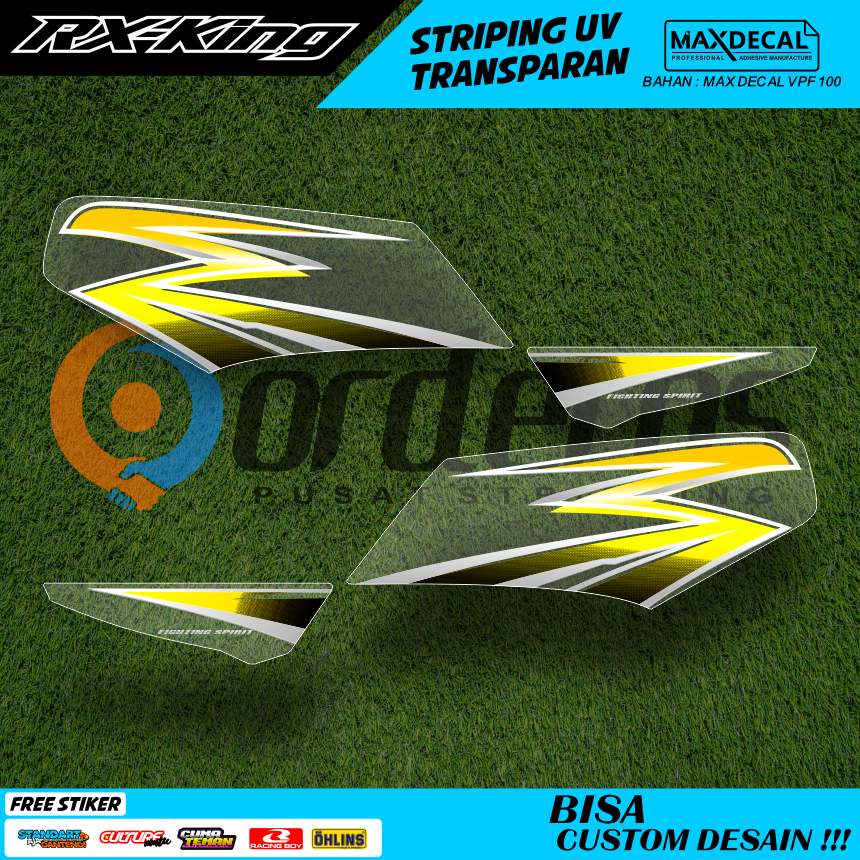 STIKER MOTOR RX KING LIS STRIPING TRANSPARAN  DESAIN UNIK SIMPLE MINIMALIS FREE REQUEST WARNA/TULISA