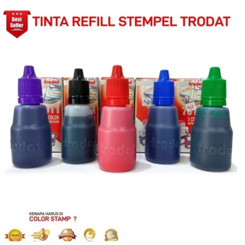 

Tinta Stempel Trodat Ink Stamp 25ml 7011 Biru Hijau Hitam Merah Ungu - Botol.