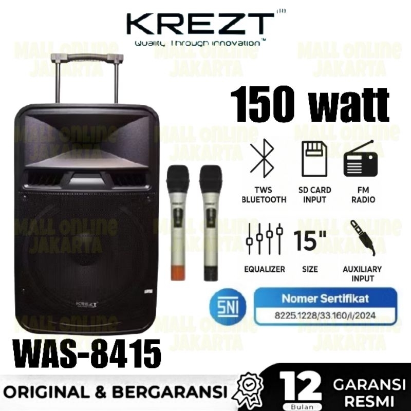 Speaker Aktif portable krezt 8415 Bluetooth aktiv 15 inch active