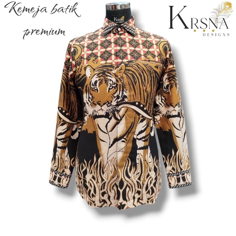 kemeja batik premium motif harimau