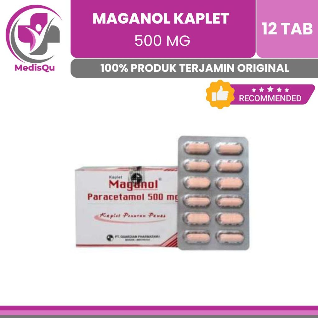 MAGANOL KAPLET 500MG | 1 STRIP PARACETAMOL 500MG AMPUH UNTUK DEMAM SAKIT KEPALA SAKIT GIGI DAN NYERI