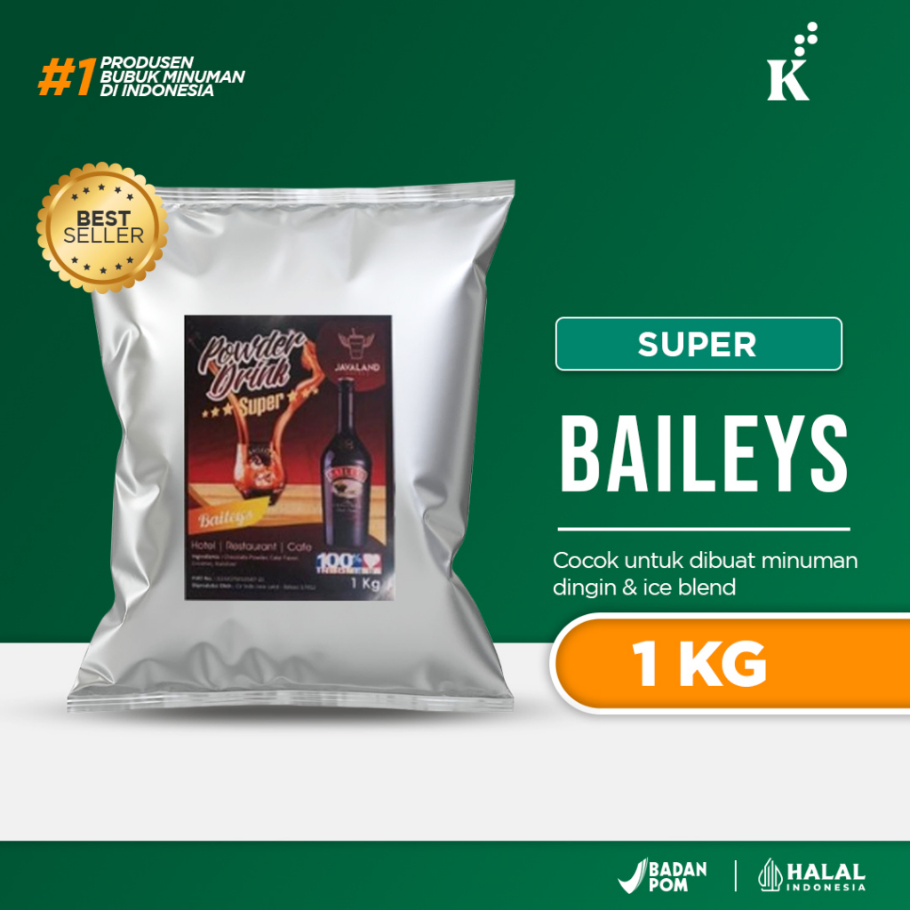 

Bubuk Minuman SUPER POWDER drink Rasa Baileys NON ALCOHOLIC Milkshake bubble tea smoothie 1kg