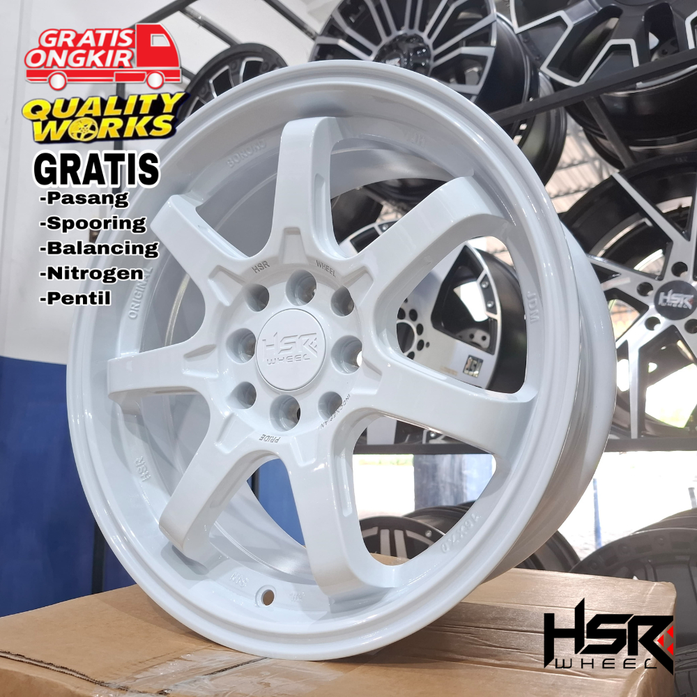 Velg Racing Mobil Yaris, Fiesta, City, Ring 16 Lebar 7 Vslg HSR TJH White