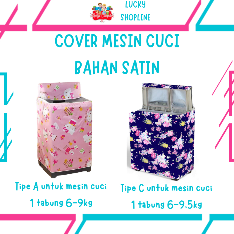Cover mesin cuci 1 tabung buka atas - cover mesin cuci 2 tabung - cover mesin cuci - ukuran 6-9,5kg