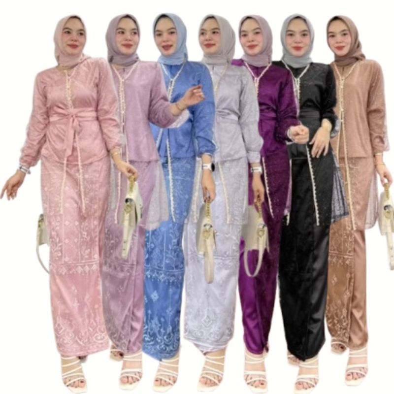 Kebaya Kondangan Wanita Mahrani Setelan Kebaya Kondangan Kebaya Pesta Busana Muslim Wanita Size XL
