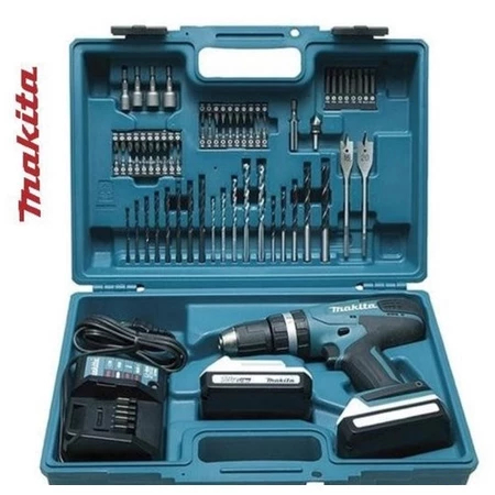 Mesin Bor Tembok Cas Baterai Makita DF 488 D 005 Cordless Driver Drill 18V Set 74pcs Putra Inti