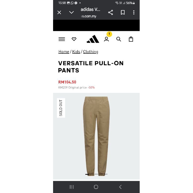 celana jogger adidas anak