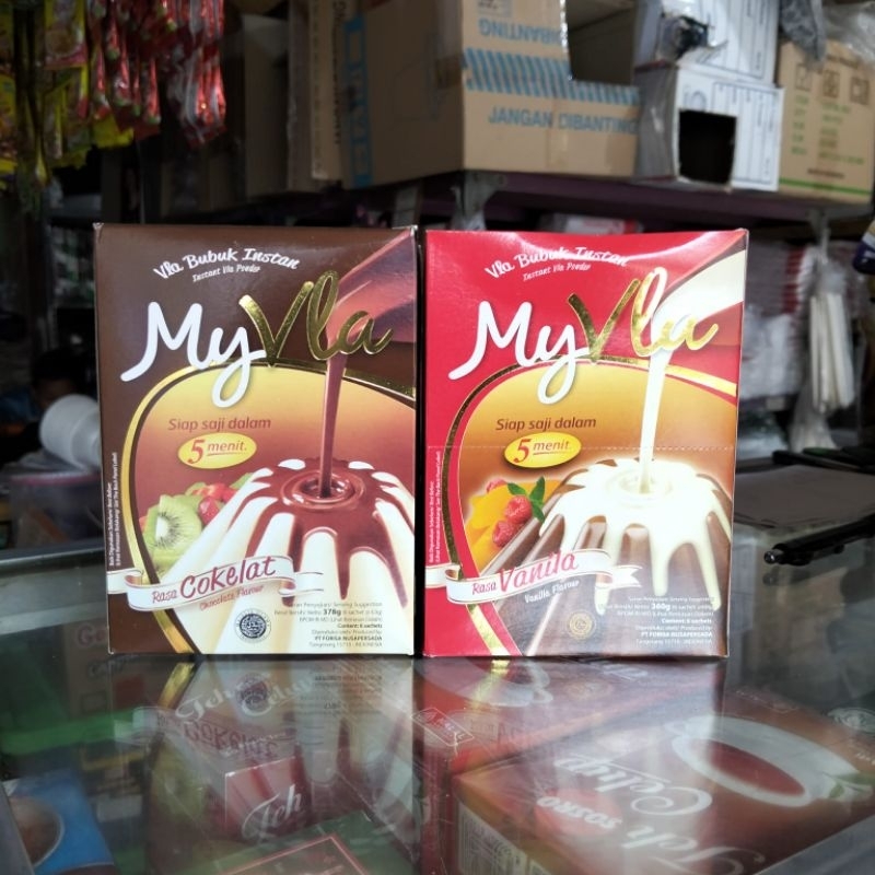 

My Vla 1 box Vanilla dan Cokelat isi 6 sachet @60gram