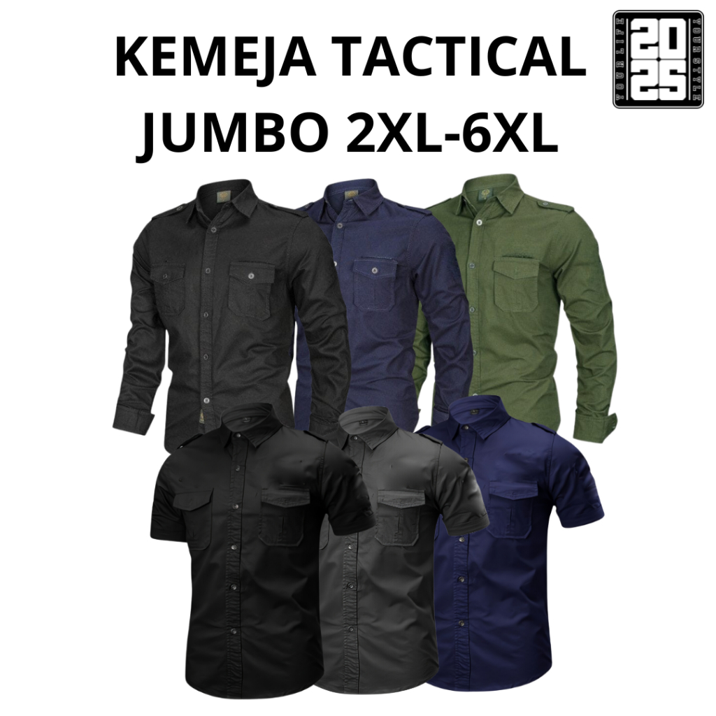 Kemeja Tactical Jumbo 6XL 5XL 4XL 3XL 2XL / Kemeja Tactical / Baju Tactical / Kemeja Pria