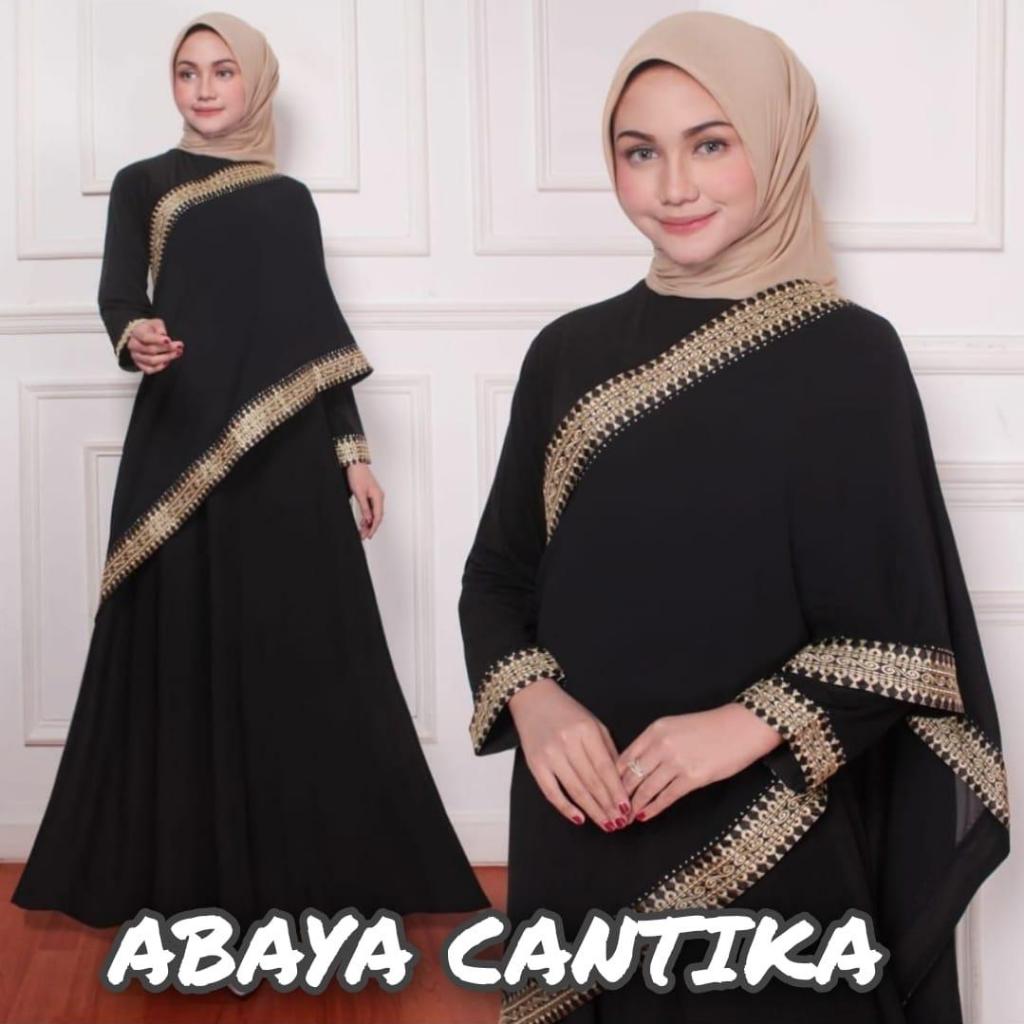 ABAYA CANTIKA Gamis Hitam / Gamis ibu-ibu/Gamis remaja/Gamis Wanita Syari Warna-warni untuk Ibu dan 