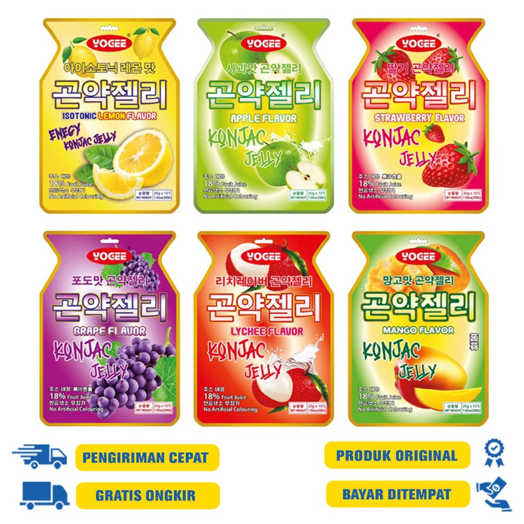 

Yogee konjac Jelly 200 GR - Apel | Lemon - agar ager jeli rasa buah