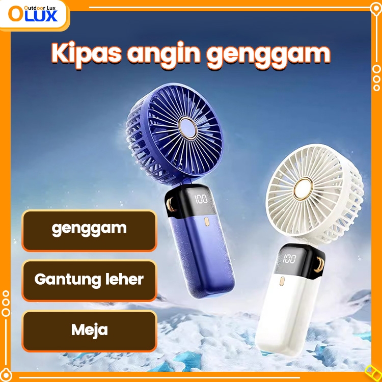 OLUX Kipas Kecil Portabel Mini Kipas Gantung Leher Genggam Berdiri Tiga Model Kipas Usb Angin Tinggi