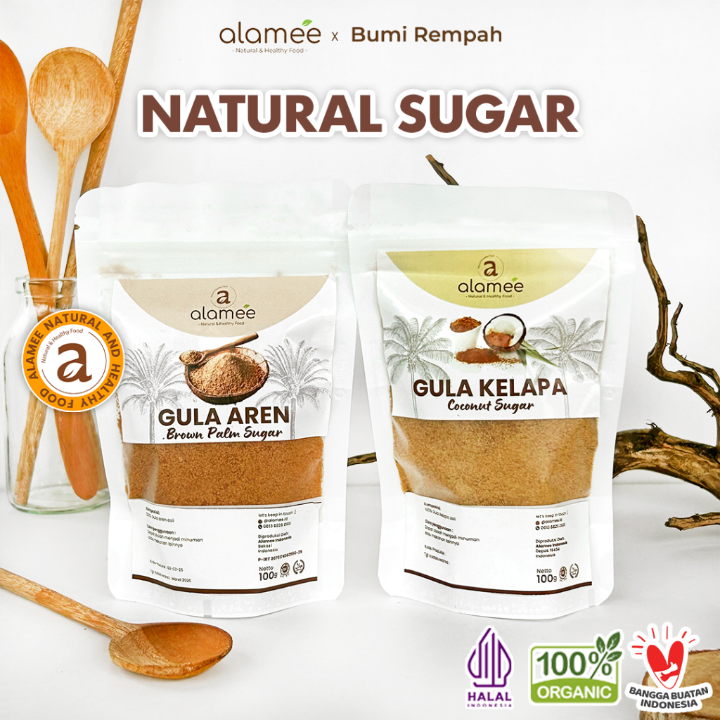 

ALAMEE Gula Semut Kelapa Aren Organik Asli Bubuk Coconut Sugar Premium Powder Natural Organik 100gr