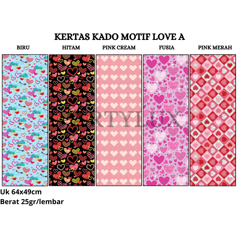

Kertas Kado Motif Love Valentines Day / Bungkus Kado Doff Wrapping Paper