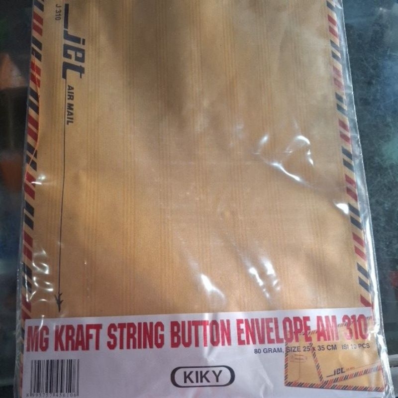 

amplop coklat pakai tali KIKY/ MG kraft string button envelope AM 310 80 GRAM 25X35 CM 1 pak isi 10 pcs