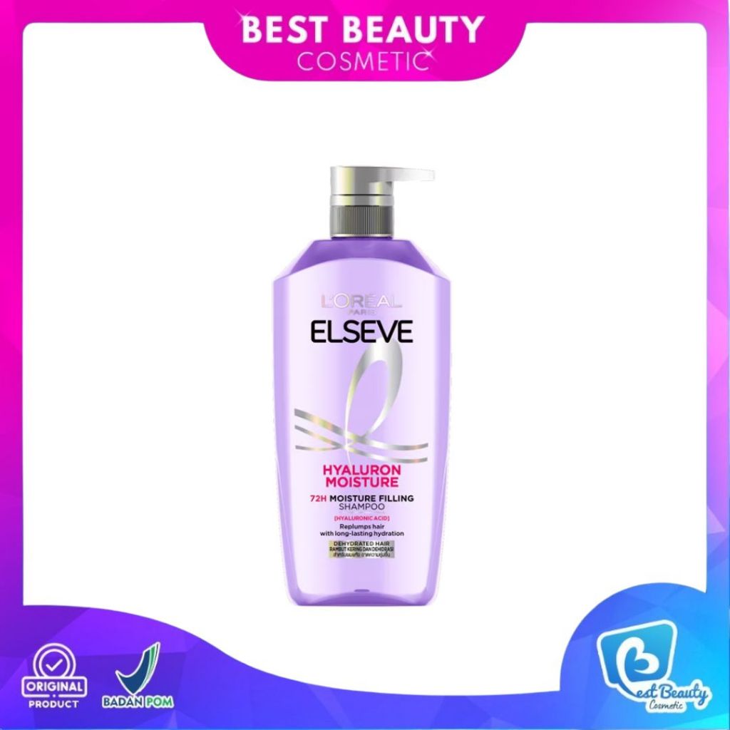 L’Oréal Paris Elseve Hyaluronic Moisture Shampoo 400ml 72Jam Loreal Hyaluronic Acid | Best Beauty Co