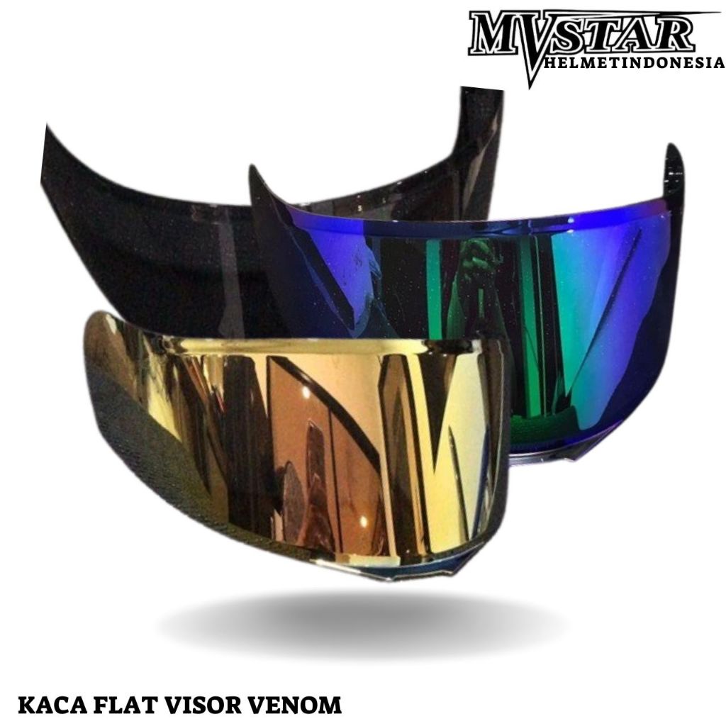 PAKET GANTENG KACA FLAT VISOR VENOM HELM OSBE KYT R10 / KYT RC7/ KYT K2RIDER/ MDS VICTORY (GMA)