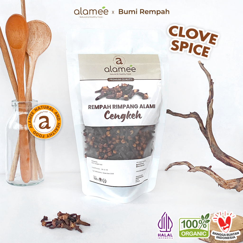

ALAMEE Cengkeh Rempah Kering Organik Cloves Rimpang Organik Alami Bumbu Seasoning Masakan Masak 100g