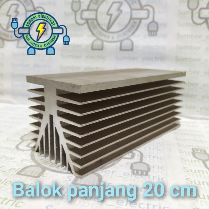 Pendingin power / heatsink model balok 20 cm
