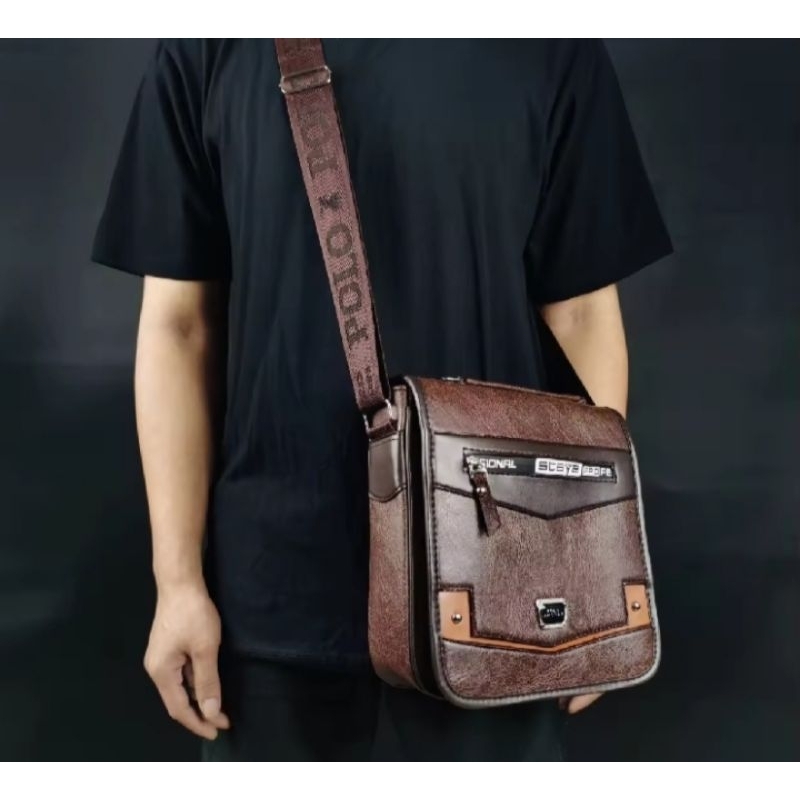 TAS SELEMPANG PRIA POLO BESAR BAHAN KULIT PU #POLOAMSTAR#