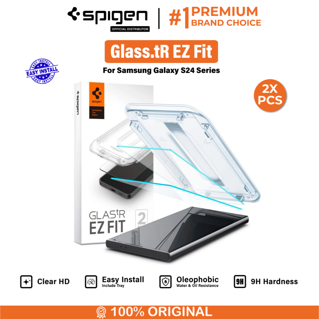 SPIGEN Tempered Glass Samsung Galaxy S24 Ultra Plus FE GlastR EZ Fit Clear Privacy Anti Scratch Gore