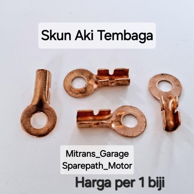 Skun Aki Bulat Ukuran M6 Tembaga,Skun Kabel ASLI TEMBAGA