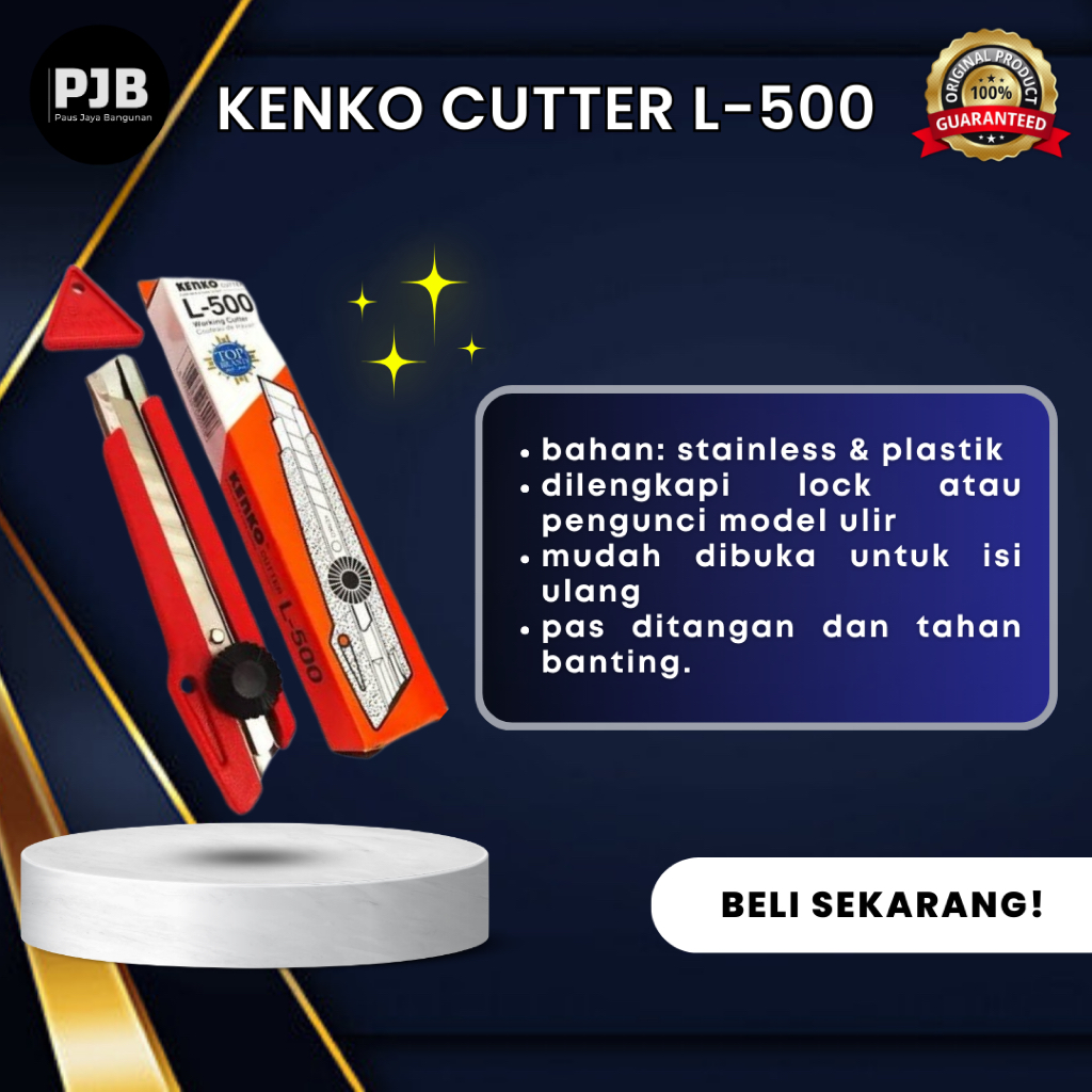 

CUTTER BESAR KENKO L-500 PISAU BESAR 18mm 100% Original / Asli / Authentic